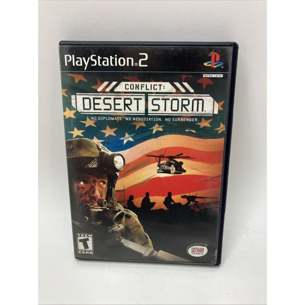 Conflict Desert Storm PS2 CIB W/Manual Black Label Tested & Works
